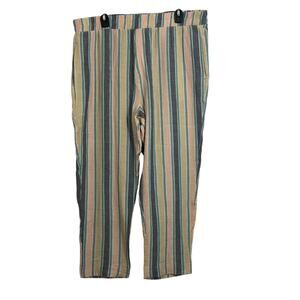 Angel jeans 100% cotton gauze striped wide leg pants Beachy boho 1X